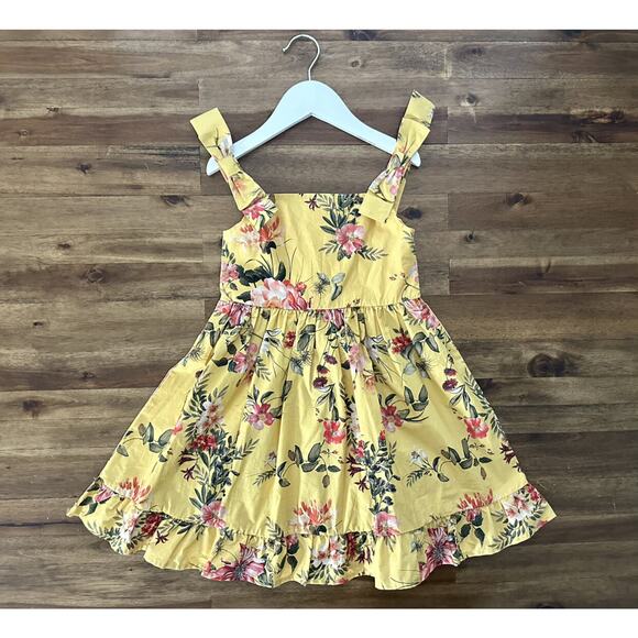 NEW Edgehill Collection Yellow Floral Sleeveless Dress Bows Cotton Preppy  4T - Picture 2 of 9